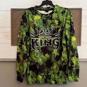 King Men's Graphic Camo Sweatshirt - Green and Black